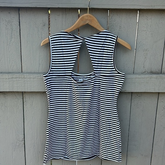 NWT Cache Black and White Striped Layered Tank Top Nautical Punk Rockabilly Sz M - Picture 5 of 6